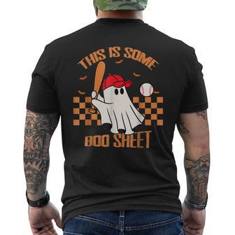 This Is Some Boo Sheet Ghost Playing Baseball Halloween Men's T-shirt Back Print