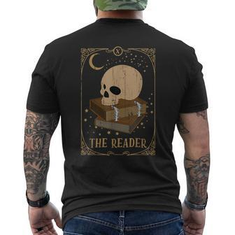 Book Reader Tarot Card Pagan Goblincore Goth Occult Book Tarot Funny Gifts Mens Back Print T-shirt | Mazezy