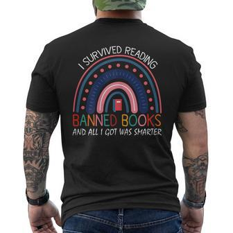 Book Readers I Survived Reading Banned Books Reading Lovers Mens Back Print T-shirt - Thegiftio UK