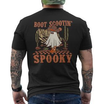 Boot Scootin Spooky Western Halloween Ghost Spooky Season Men's T-shirt Back Print - Monsterry DE
