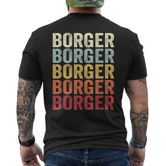 Borger Texas Borger Tx Retro Vintage Text Men's T-shirt Back Print | Mazezy