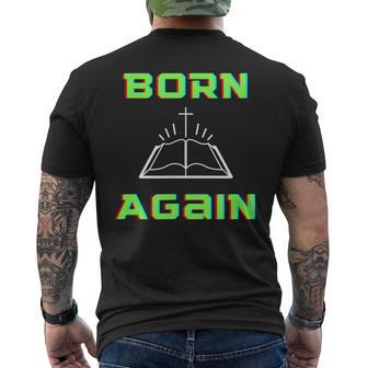 Born Again Gamer Saved Believe Forgiven Mens Back Print T-shirt - Seseable