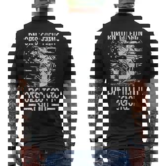Born To Go Fishing Bass Fish Fisherman Boy Kid Fishing Men's T-shirt Back Print - Thegiftio UK
