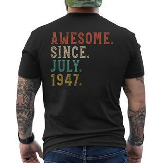 Born In July 1947 Vintage Awesome 73Rd Birthday 73 Years Old Mens Back Print T-shirt | Mazezy