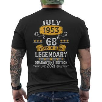 Born In July 1953 68 Year Old Birthday Limited Edition Mens Back Print T-shirt | Mazezy