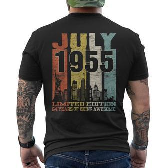 Born In July 1955 64Th Birthday Gift 64 Years Old Mens Back Print T-shirt | Mazezy