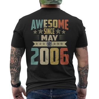 Born In May 2006 Birthday Awesome Since May 2006 Men's Back Print T-shirt | Mazezy