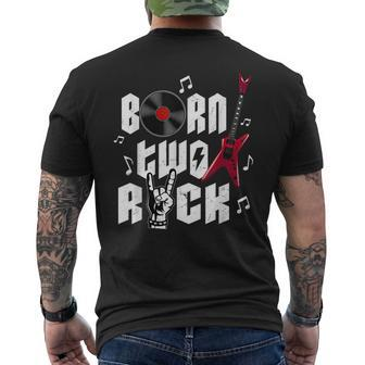 Born Two Rock Electric Guitar Men's T-shirt Back Print - Monsterry AU