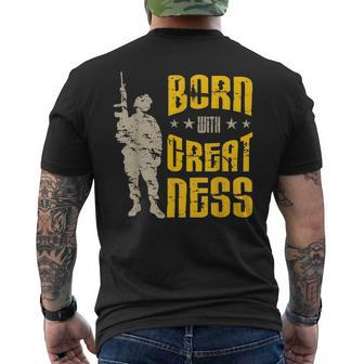 Born With Greatness I Soldiers Creed Patriotic Americanized Mens Back Print T-shirt | Mazezy