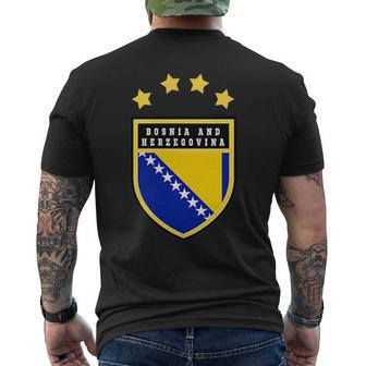 Bosnia Pocket Coat Of Arms National Pride Flag Bosnian Mens Back Print T-shirt | Mazezy