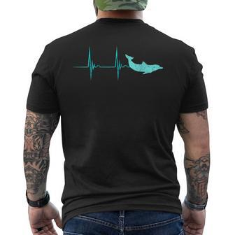 Bottlenose Dolphin Heartbeat Mammals Ekg Pulse Ocean Men's T-shirt Back Print | Mazezy