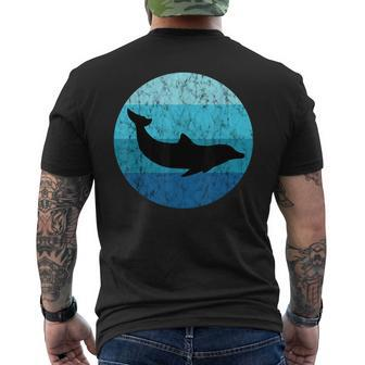 Bottlenose Dolphin Retro Vintage Ocean Water Mammals Animal Men's T-shirt Back Print | Mazezy