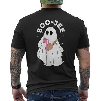 Boujee Boo-Jee Costume Ghost Spooky Season Cute Halloween Men's T-shirt Back Print - Seseable