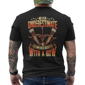 Bowhunter Never Underestimate An Old Man With A Bow Gift For Mens Mens Back Print T-shirt - Seseable