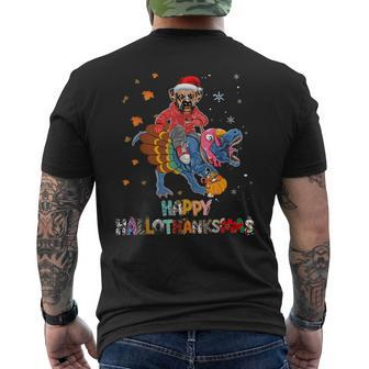 Boxer Dog Happy Hallothanksmas Halloween Thanksgiving Men's T-shirt Back Print | Mazezy UK
