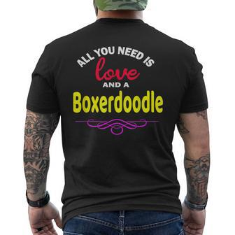 Boxerdoodle Dog Love Poodle Boxer Men's T-shirt Back Print | Mazezy