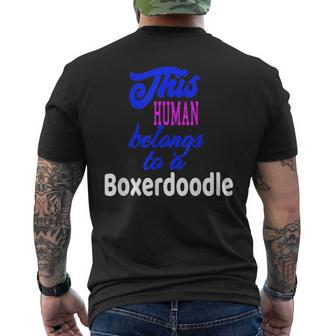 Boxerdoodle Dog Poodle Boxer Men's T-shirt Back Print | Mazezy