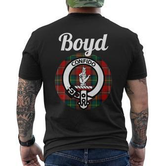 Boyd Clan Scottish Name Coat Of Arms Tartan Boyd Funny Gifts Mens Back Print T-shirt | Mazezy