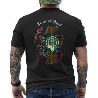 Boyd Surname Last Name Scottish Clan Tartan Badge Crest Funny Last Name Designs Funny Gifts Mens Back Print T-shirt | Mazezy