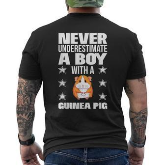 Boys Never Underestimate A Boy With A Guinea Pig Men's T-shirt Back Print - Monsterry DE