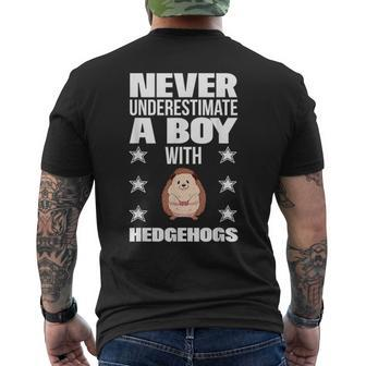 Boys Never Underestimate A Boy With Hedgehogs Men's T-shirt Back Print - Monsterry DE