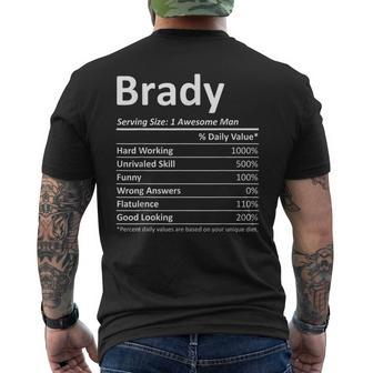 Brady Nutrition Birthday Personalized Name Idea Men's Back Print T-shirt | Mazezy
