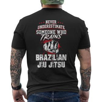 Brazilian Jiu Jitsu Never Underestimate Someone Mens Back Print T-shirt - Seseable