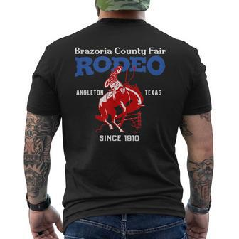 Brazoria County Fair Rodeo Angleton Tx Vintage Style Men's T-shirt Back Print | Mazezy