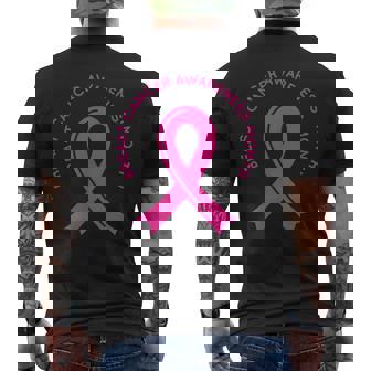 Breast Cancer Awareness Pink Ribbon Support Squad Cancer Men's T-shirt Back Print - Seseable