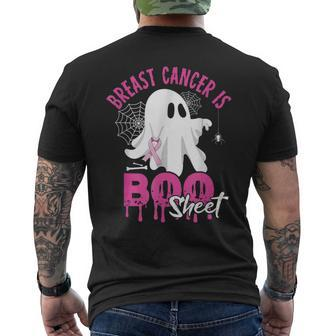Breast Cancer Is Boo Sheet Spooky Halloween Breast Cancer Men's T-shirt Back Print - Thegiftio UK