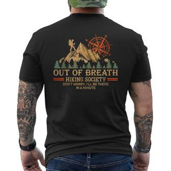 Out Of Breath Hiking Society  Mens Back Print T-shirt