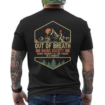 Out Of Breath Hiking Society Men's T-shirt Back Print - Seseable