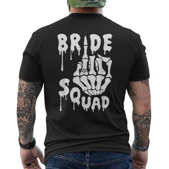 Bride Squad Skeleton Hand Halloween Bachelorette Party Men's T-shirt Back Print - Thegiftio UK