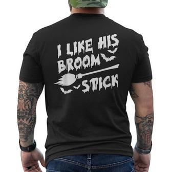 I Like His Broomstick Halloween Matching Couples Men's T-shirt Back Print - Monsterry CA