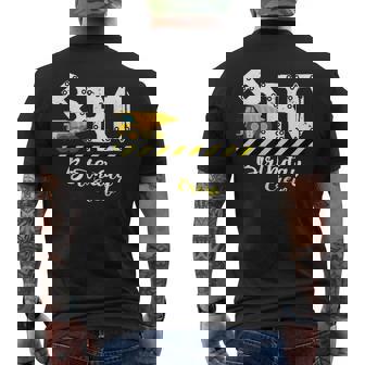 Brother Bday Bro Birthday Crew Construction Birthday Party Men's Back Print T-shirt | Mazezy