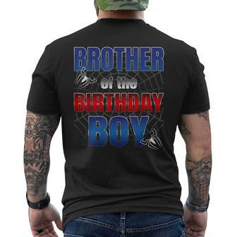 Brother Birthday Boy Spider Web Birthday Party Decorations Men's T-shirt Back Print - Thegiftio UK