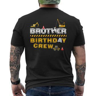 Brother Birthday Crew Construction Family Birthday Party Mens Back Print T-shirt - Thegiftio UK