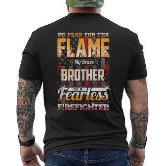 Brother Firefighter American Flag Fire Fighting Pride Mens Back Print T-shirt | Mazezy