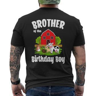 Brother Of The Birthday Boy Farm Animal Bday Party Mens Back Print T-shirt - Seseable