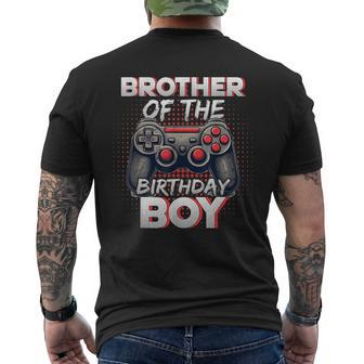 Brother Of The Birthday Boy Matching Gamer Birthday Party Mens Back Print T-shirt | Mazezy