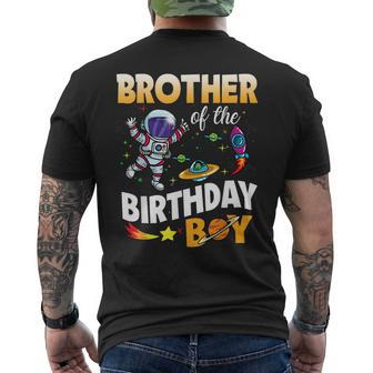 Brother Of The Birthday Boy Space Astronaut Birthday Family Mens Back Print T-shirt | Mazezy