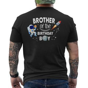Brother Of The Birthday Boy Space Astronaut Birthday Family Mens Back Print T-shirt - Seseable