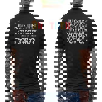 Brother Of The Birthday Cowboy Western Birthday Matching Mens Back Print T-shirt - Seseable