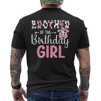 Brother Of The Birthday Girl Farm Cow 1 St Birthday Girl Mens Back Print T-shirt | Mazezy AU