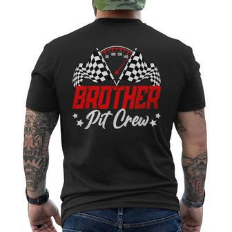 Brother Pit Crew Birthday Party Race Car Lover Racing Family Men's T-shirt Back Print - Thegiftio UK