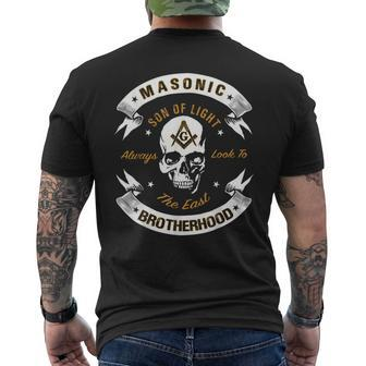 Brothers Son Of Light Always Look To The East Masonic Skull Men's T-shirt Back Print - Monsterry DE