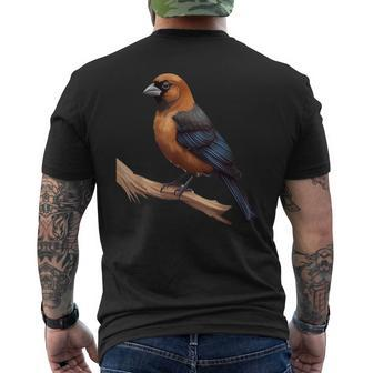 Brown Headed Cowbird Lover Illustration Men's T-shirt Back Print | Mazezy