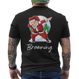 Browning Name Gift Santa Browning Mens Back Print T-shirt - Seseable