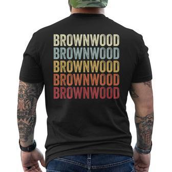 Brownwood Texas Brownwood Tx Retro Vintage Text Men's T-shirt Back Print | Mazezy
