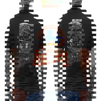 Bruce Scottish Clan Badge & Tartan Mens Back Print T-shirt | Mazezy